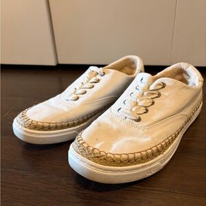 UGG Eyan II Cream Canvas Lace-Up Sneaker